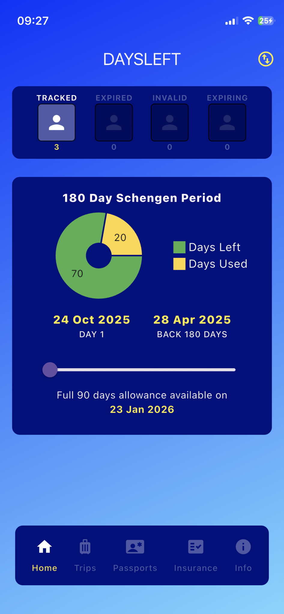 DaysLeft app screenshot